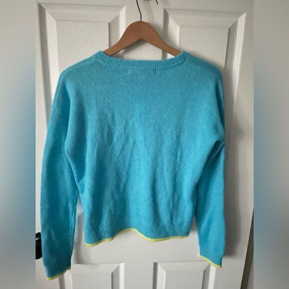 🆕 Women’s Lilly Pulitzer Charlton Sweater Turquoise Oasis Bright Chain stitch XS - Picture 4 of 8